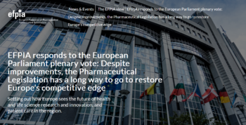 Odpowiedź EFPIA na głosowanie plenarne Parlamentu Europejskiego